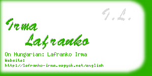 irma lafranko business card